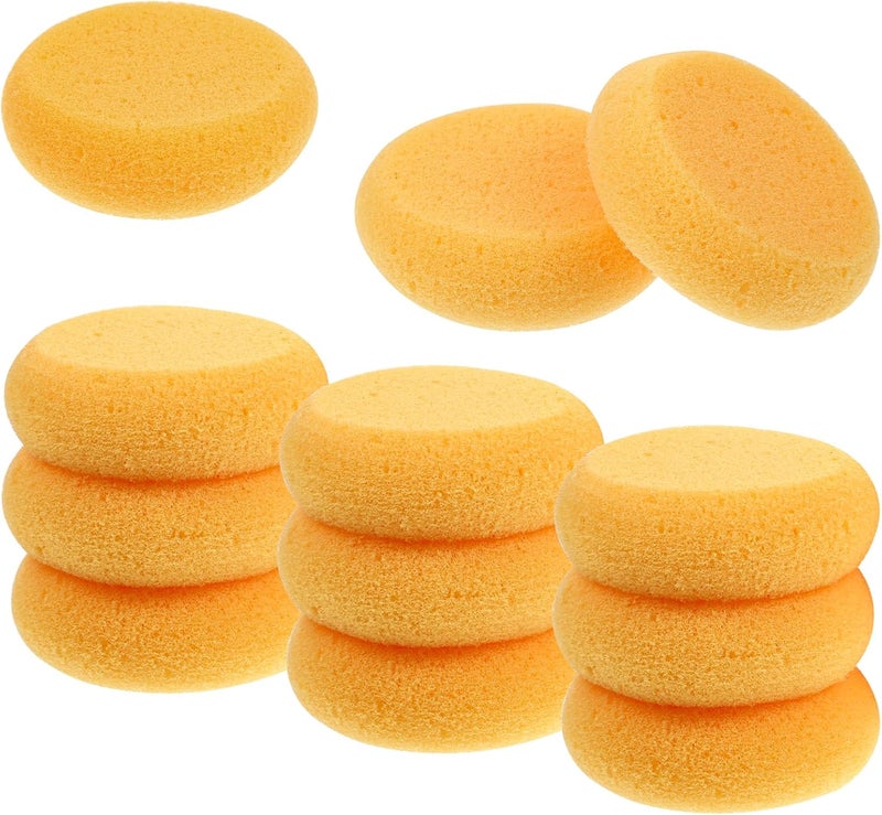 IANFAN 12 Pcs Round Pottery Sponges, Elasticity Clay Sponge Water Absorption Tack Sponges for Kitchen Shoes Leather Care Painting Crafts, Ceramics - Image 1